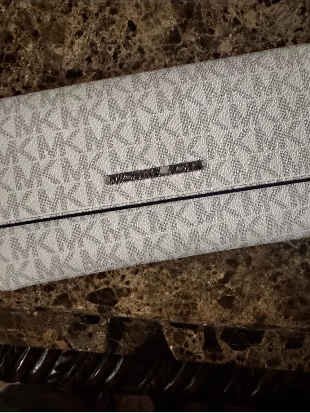 Michael Kors Gray Signature Continental Wallet with Silver Logo